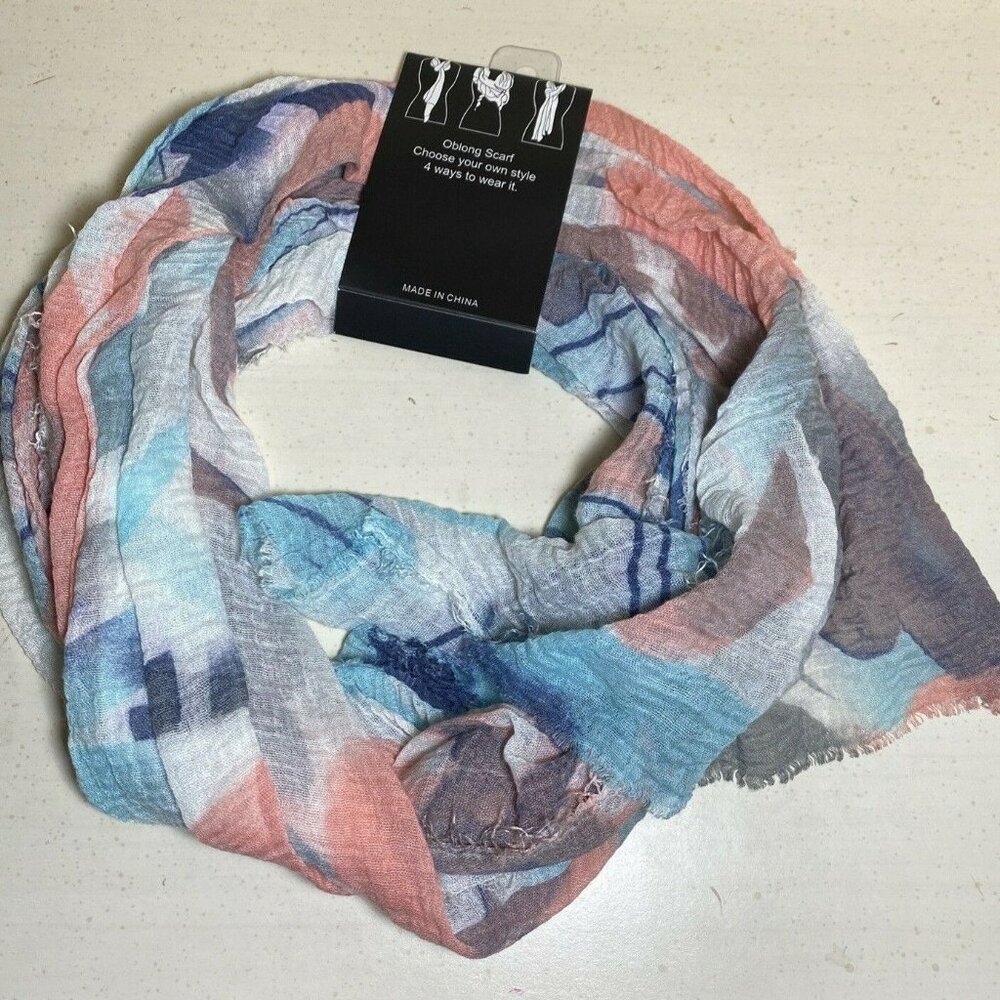 Charlotte Daniel oblong scarf blue pink
